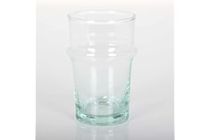 Casa Moro Lot de 4 verres BELDI M. Verre soufflé à la main en verre recyclé Produit artisanal du Maroc TA6017