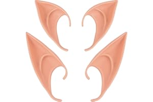Keyoung 2 Paar Weiche Elfenohren Latex Elfenohren für Kinder und Erwachsene,Elfenohren für Elfen-Cosplay, Weihnachten, Halloween, Karneval, Partydekorationen Zubehör