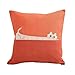 Produktbild JeremyArtStore 18 x 18 Inches Decorative Cotton Linen Square Throw Pillow Case Cushion Cover Orange Cat Design