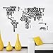 Produktbild Weltkarte Wandtattoo Wandaufkleber Wandsticker Wanddeko Aufkleber für Kinderzimmer, Wohnzimmer und Schlafzimmer Schwarz