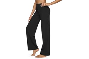 JiaYouLC Womens Wide Leg Yoga Pants High Waisted Elasticated Casual Work Trousers