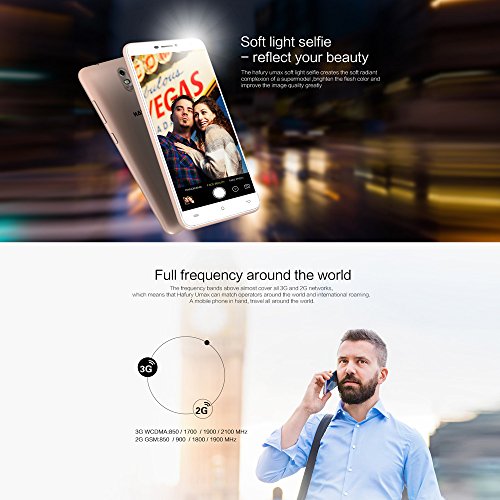 Cubot HAFURY UMAX Smartphone 3G WCDMA MTK6580 Quad Core 1.3GHz 2.5D 6.0 Pollici HD 1280 * 720 pixel Schermo a Sfioramento a 10 Punti Android 7.0 Nought 2GB RAM + 16GB ROM Fotocamere Doppie da 5MP + 13MP