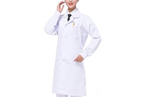 NAJZYBA Blouse Blanche Chimie Lycee Coton laboratoire Blouse Medicale blanc manches longues medicale femme/homme