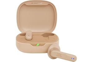 ‎JBL JBL Wave Flex, bezprzewodowe słuchawki douszne, wodoodporne IP54 i IPX2, technologia TalkThru i AmbientAware, 32 godziny odtwarzania, beżowe