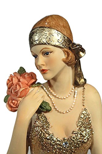 Casa Collection / Art for living by Jänig 11485 elegante Dame 20-er Jahre, Kantenhocker, Höhe circa 30 cm, creme / gold - 2