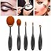 Tonsee 5Pcs Beauty Oval Toothbrush Makeup Foundation Powder Lip Eyeshadow Brushes Set