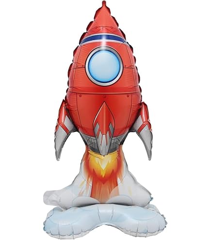 Raketen-Folienballons – 2 Stück, 84x48 Cm, Für Weltraum-Partys & Kindergeburtstage