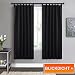 Produktbild Thermo Vorhang Blickdicht mit Schlaufen - PONY DANCE H 175 x B 140 cm, Schwarz, 2 Stücke, Verdunkelungsvorhänge für Saal Energiespar & Wärmeisolierend, Vorhänge Schlafzimmer Modern