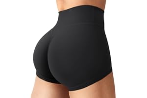 ZAAYO Damen Sport Shorts Invisible Scrunch Workout Gym Shorts Hohe Taille Short Push Up Yoga Short Biker Running Kurze Hosen