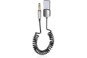 AXFEE Odbiornik nadajnika Bluetooth, przenośny adapter Bluetooth 5.0, do użytku z gniazdem audio 3,5 mm, mini bezprzewodowy Bluetooth do samolotów, telewizorów, głośników, podróży, siłowni, tabletu