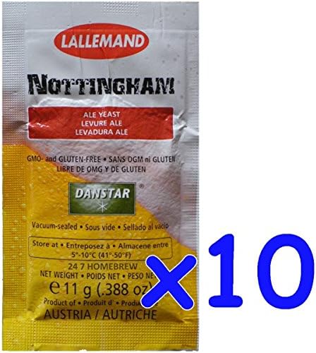 10x Danstar Nottingham Ale Yeast 11g Fast Fermenting Premium Quality Beers