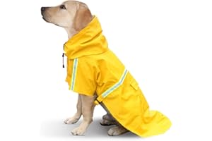 ZoneYan Płaszcz przeciwdeszczowy dla psa, wodoszczelny, dla szczeniaków, dla zwierząt domowych, ponczo przeciwdeszczowe z odblaskowym, odblaskowym płaszczem przeciwdeszczowym dla psów (rozmiar 3XL)