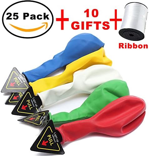 Balloon Bulk Multicolored Party Balloons 12 inch Brighting Assortment Pack Inflatable Decorations with Ribbon Ties