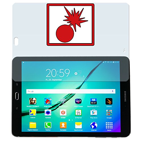 2 x Slabo Panzerschutzfolie Samsung Galaxy Tab S3 Panzerfolie Displayschutzfolie Schutzfolie Folie "Shockproof" KLAR - unsichtbar MADE IN GERMANY