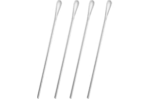 luvtree Cuillères à mélanger en acier inoxydable 304 à long manche - Réutilisables, idéales pour café, cocktails, thé glacé - Lot de 4, longueur 21,8 cm, argent, passe au lave-vaisselle