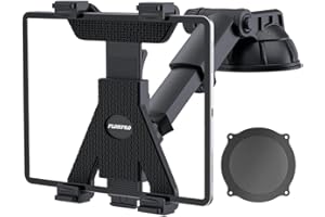 PLDHPRO Support universel pour iPad de voiture, pour tableau de bord et pare-brise, dos nu avec extension en gel collant, réglable pour iPad/Air/iMini/GalaxyTab 6-13", pour navigation, voiture/camion, maison,