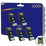 5 XL E2621 Black non-original Cartridges for Epson Expression Premium XP-510, XP-520, XP-600, XP-605, XP-610, XP-615, XP-620, XP-625, XP-700, XP-710, XP-720, XP-800, XP-810, XP-820 - non-OEM Compatible Printer Cartridges