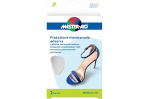 PIETRASANTA PHARMA MASTER AID Footcare Metatarso - Protezione Metatarsale - Cuscinetti Metatarsali Donna in Gel - Zona Plantare - 1 Confezione da 2 Pezzi - 95x63x2,5mm