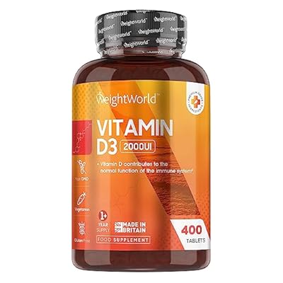 Vitamin D3 2000 Iu - 400 Tablets (over A Year Supply) Natural Vitamin D Tablets, Vitamin D Contributes To Normal Immune System & Blood Calcium Levels (efsa), Vegetarian - Easy To Take Micro Tablets