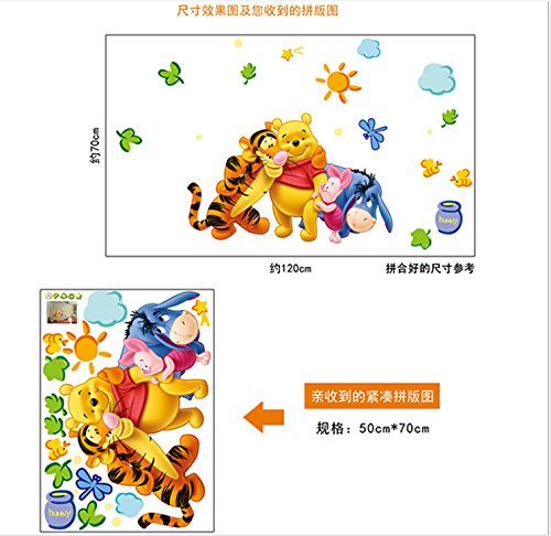 WallPicture Art-Winnie the Pooh and Friends Forever Love Wall Stickers Nursery Kids Children Wall Art Quote Vinyl Decal XMK-B0003TX by Wall Sticker - 5