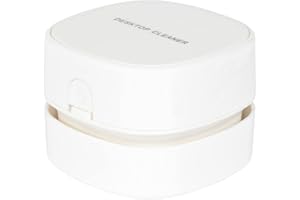 INTEMPO EE6367WHTCDUWKEU7V2 Mini Portable Keyboard Desktop Vacuum, Cordless Battery Operated Desk Cleaner for Offices and Homes, Handheld, Removes Hair, Dust, Dirt & Crumbs, White