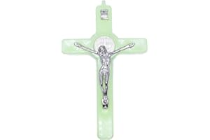 Yushu Christ Jesus Cross Luminous Glow in the Dark Pendant Crucifix Ornaments Charms, Crucifix Jesus Christ Cross Statue Figurine For Car Home Chapel Decor