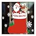 Produktbild QTZJYLW Home Fenster Aufkleber Glas PVC Wandaufkleber DIY Cartoon Weihnachtsmann Socke Muster Neujahr Weihnachtsdekoration Lieferungen