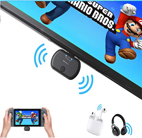 Golvery Trasmettitore Bluetooth per Nintendo switch, adattatore audio plug & play USB TYPE-C per cuffie di gioco wireless, supporto chat vocale in-game, bassa latenza aptX, cancellazione del rumore