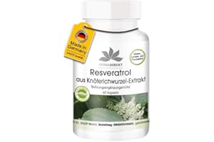 ‎HERBA DIREKT Resveratrol 500mg - 60 Kapseln - Hochdosiert - Knöterich-Extrakt | HERBADIREKT by Warnke Vitalstoffe - Deutsche Apothekenqualität