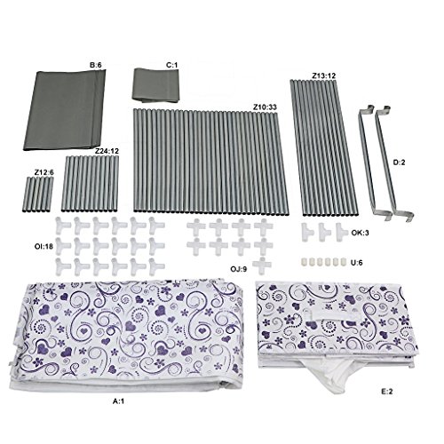 Finether Faltschrank Stoffschrank Textilschrank Faltkleiderschrank Stoffkleiderschrank Textilkleiderschrank faltbarer Kleiderschrank aus stoff mit Kleiderstange für Schlafzimmer Camping stabil 2-türig 170 x 87 x 45cm - 6