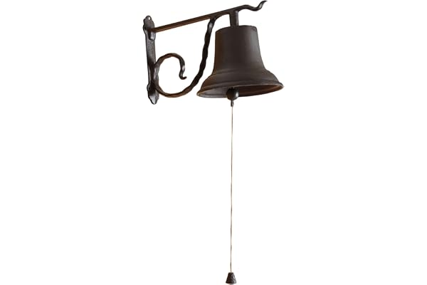 AUBRY GASPARD - Cloche de Jardin Murale en Fonte - Ø 30 cm - Hauteur 33 cm - Longueur 49 cm - Profondeur 30 cm - Décoration Extérieure Rustique - Idéale pour Entrée ou Terrasse