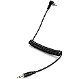 QWORK® Flash PC Sync Cable 3.5mm Jack 30cm-105cm Coiled Cable, Compatible with Nikon Canon