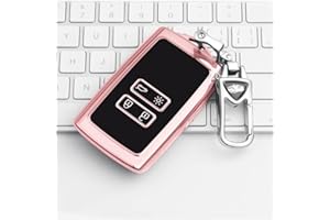 HooRLZ Renault Key Fob Cover For Renault Kadjar Clio Scenic Megane Arkana Captur Trafic Grand Koleos Zoe Espace Dacia Duster, 4 Button Renault Kadjar Key Cover, Silicone Megane Key Cover - Pink