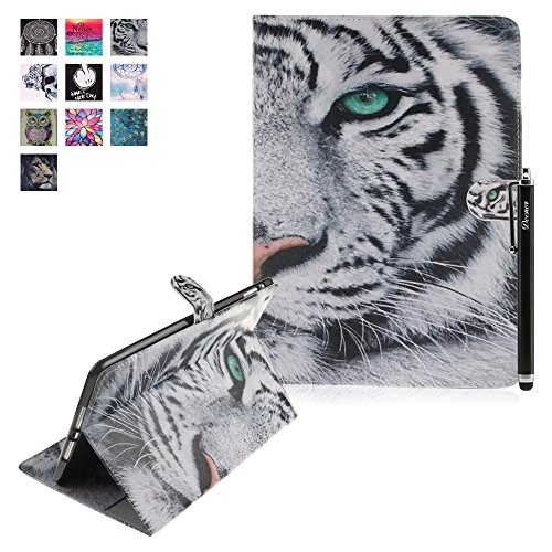 iPad Mini 1/2/3 Hülle, Deenor Bunt Painting und Stilvoll Brieftasche Tasche PU Leder Flip Protective Stand Tasche Schutzhülle Hülle für Apple iPad Mini 1/2/3 Generation.[Tiger]