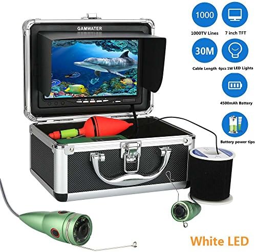 10M/15M/20M/30M 1000tvl Underwater Fishing Video Camera Kit 6 PCS LED Lights with7 Inch Color Monitor, 30m