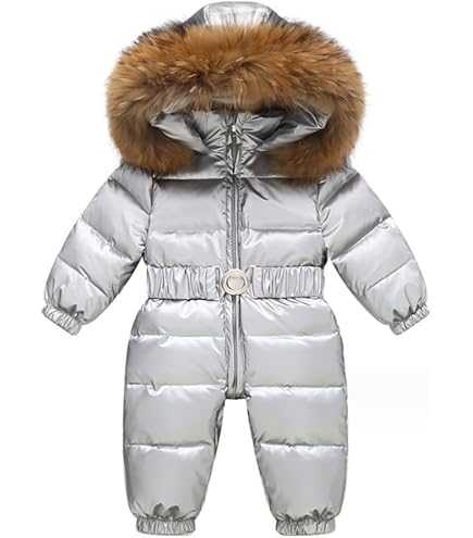 Tuta Da Neve Bambino Con Cappuccio – Pagliaccetto Piumino Invernale Nylon E Piuma, Zip Fino Al Cavallo, Taglia 18-24 Mesi (100) – Nero, Caldo E Comodo!