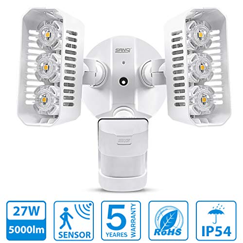Oeegoo 27W Projecteur LED 1800LM Eclairage Extérieur avec détecteur de mouvement IP65 Imperméable Lumière de Sécurité 5000K Blanc Lumière