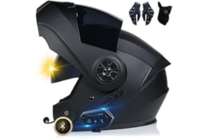 XYYYM Bluetooth Motorradhelm, Vollvisierhelm mit 2 Fahrern Helm Bluetooth Intercom DOT/ECE Genehmigt, Leicht, Klapphelm mit Doppelvisier, Modularer Helm für Erwachsene Männer Frauen S~XL