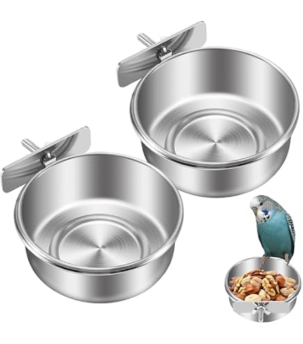 50 Stück Käfigbecher Für Vögel & Hühner – 8,1x8,1x6,1 Cm & 12,4x9,4x6,1 Cm, Rot, Aus Kunststoff
