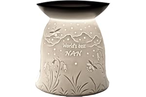 Cello Tealight Wax Melt & Oil Burner, World's Best Nan Wax Melt Burner, Porcelain designs safe for use around children and pets. Use wax or oil in the top and fragrance your room. Perfect Mum Gifts!…