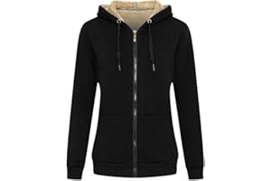 LBL LEADING THE BETTER LIFE LBL Veste Polaire Femme Chaud Doublure Polaire Zippée à Capuche Sweat-Shirt Manches Longues pour Hiver
