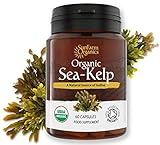Certified Organic Iodine from 500mg Kelp Giving 385mcg Iodine per capsule 256% RDA Contributes to Normal Thyroid Function