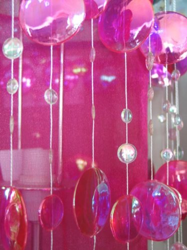 „Pinky Chip pink“ trendiger Leuchtenschirm aus hochwertigem Kunststoff Teilen und Organza Stoff - 2