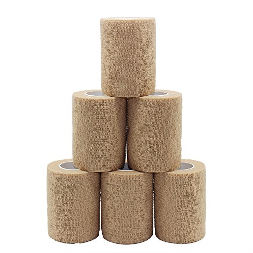 Self-adherent bandages and cohesive bandages self-adhesive bandages tape skin color sports tape 7.5cm bandages tape pack of 6 rolls
