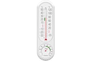 LIUMMRCY Waterproof Max Min Thermometer Greenhouse Garden Outdoor Indoor to Measure Room Temperature in the Home Office Garden or Greenhouse,Wall Classic Thermometer Indoor Outside Temperature Gauge-230mm