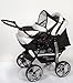 3-in-1 Travel System with Baby Pram, Car Seat, Pushchair & Accessories, Black & White