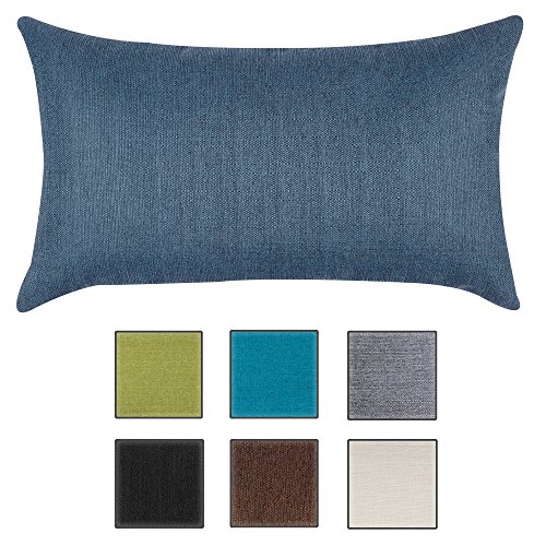 salosan® Sofakissen, Lounge Rückenkissen, Kopfkissen, Couch- oder Palettenkissen, Dekokissen Strukturpolsterstoff in 7 Unifarben für trendiges Wohndesign. Größe 40x70 cm (Blau)