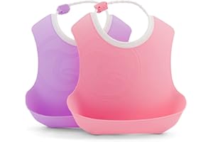 Twistshake Vital Innovations Bavoirs Bébé Récupérateurs en Plastique, à Partir de 4 Mois, Bleu/Vert, Taille Unique - Lot de 2