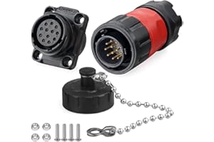 CNLINKO YM-20 Connettore impermeabile IP68 Connettore elettrici industria Connettore circolare Connettore alloggiamento in PBT Connettore aeronautico M20 2-12 Poli Presa flangia (12 Poli)