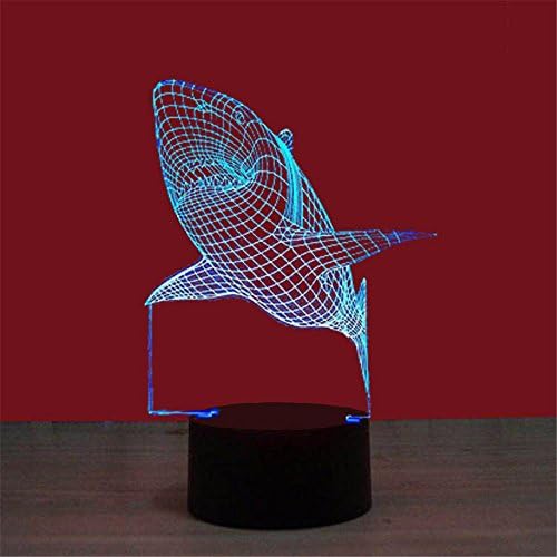 WHLQXD Fashion Colorful Lamp Shark Colorful 3D Nightlight Lamp Lamp Lamp Creative Visual Dislocation Colour Mood Lights